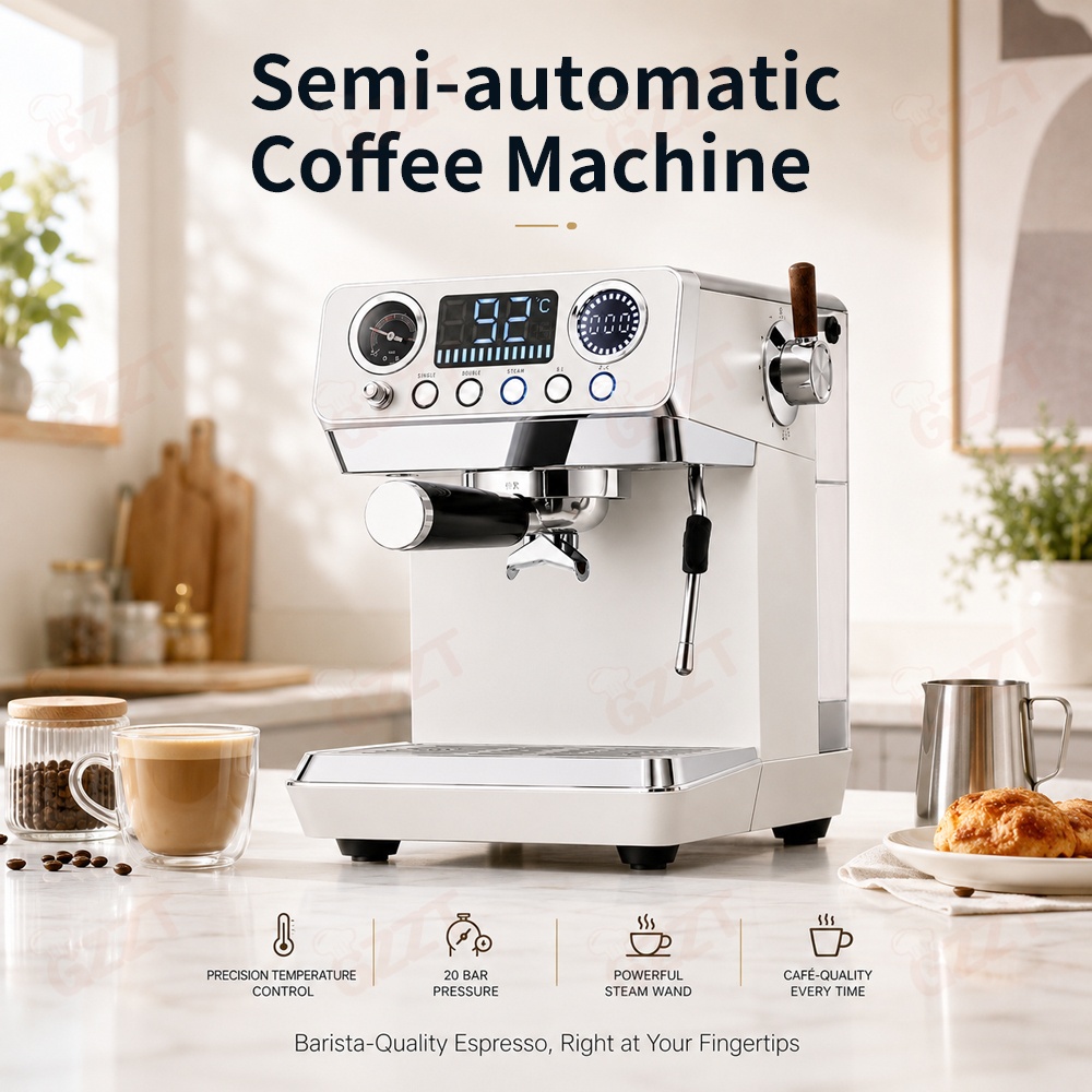 Espresso Machine Rotary Pump - GZZT Semi-automatische espressomachine met PID-temperatuurregeling OPV-systeem