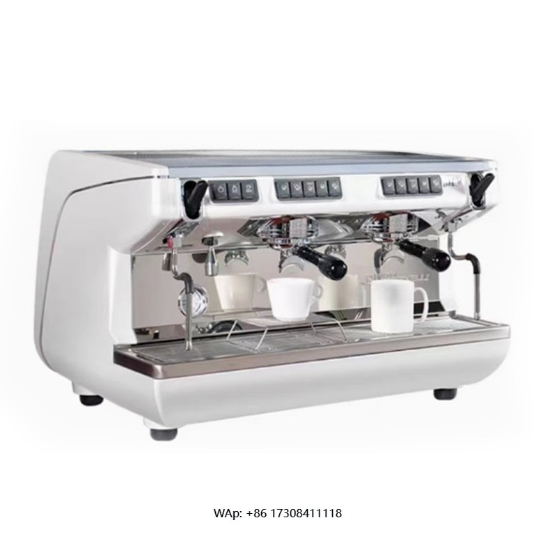 Commercial Espresso Machine 2 Group - Commerciële witte 2-groeps professionele semi-automatische espressomachine