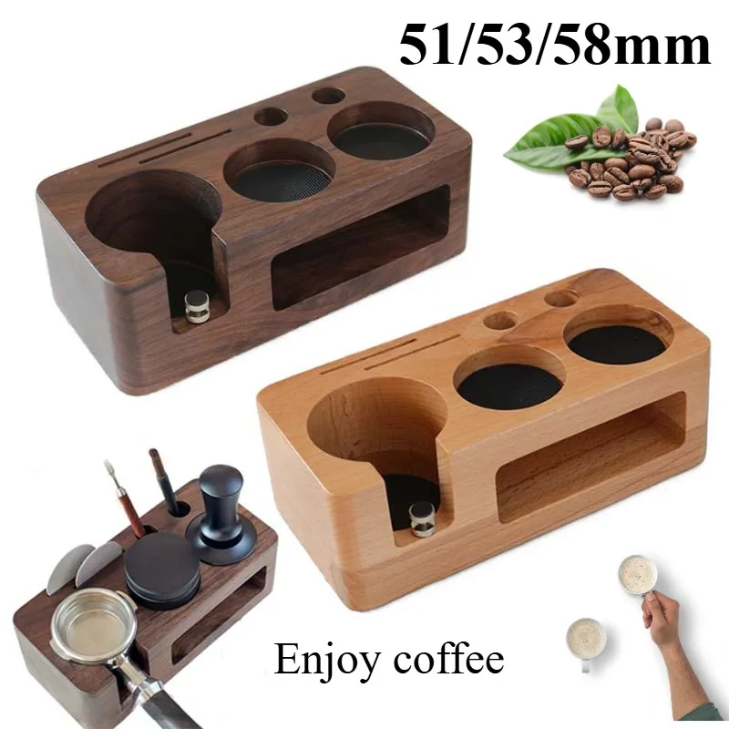 Espresso Tamper Station - 51/53/58mm Espresso Tampstation Houten Koffie Tamper
