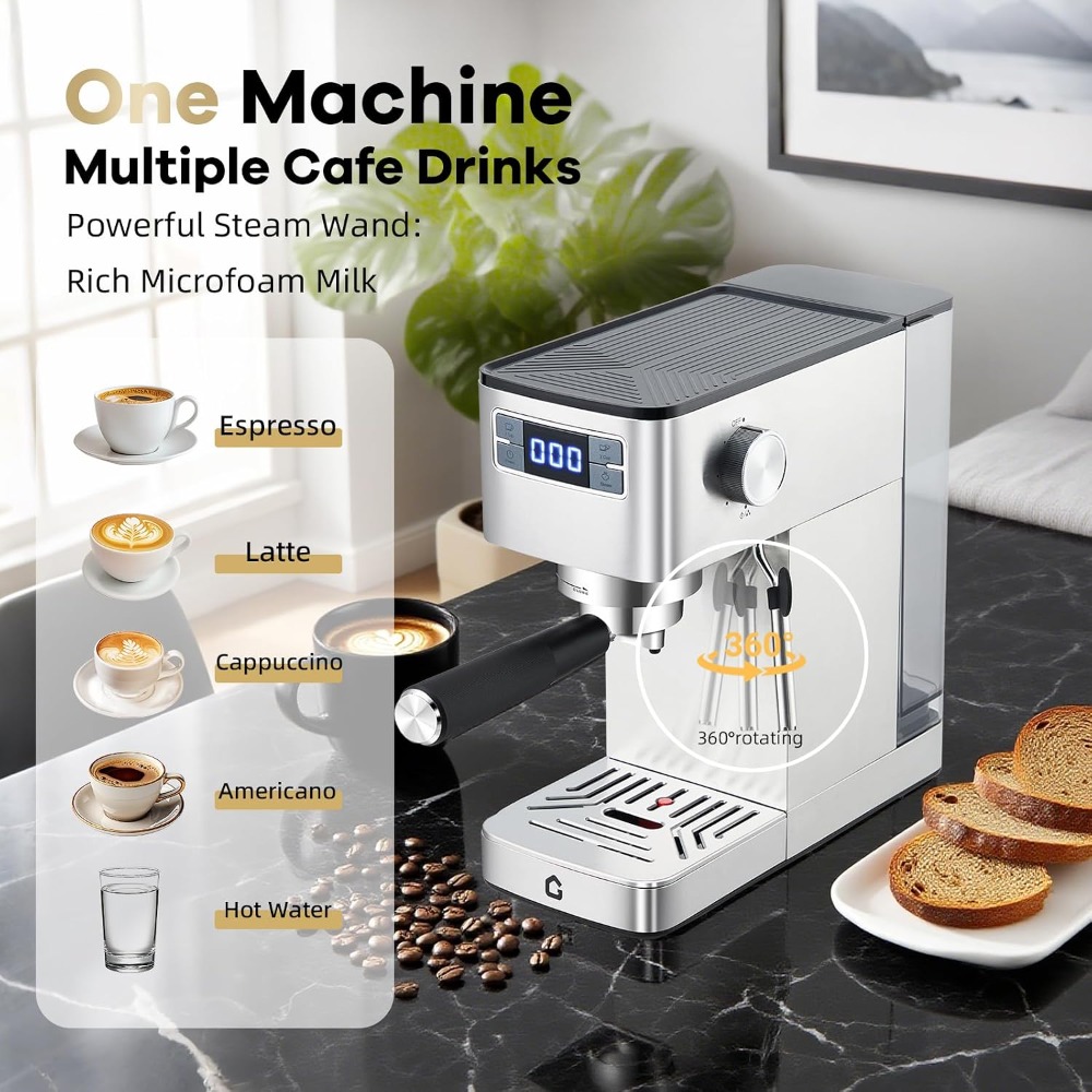 Espresso Machine Dual Boiler - Garvee Compact 20 Bar Espressomachine –