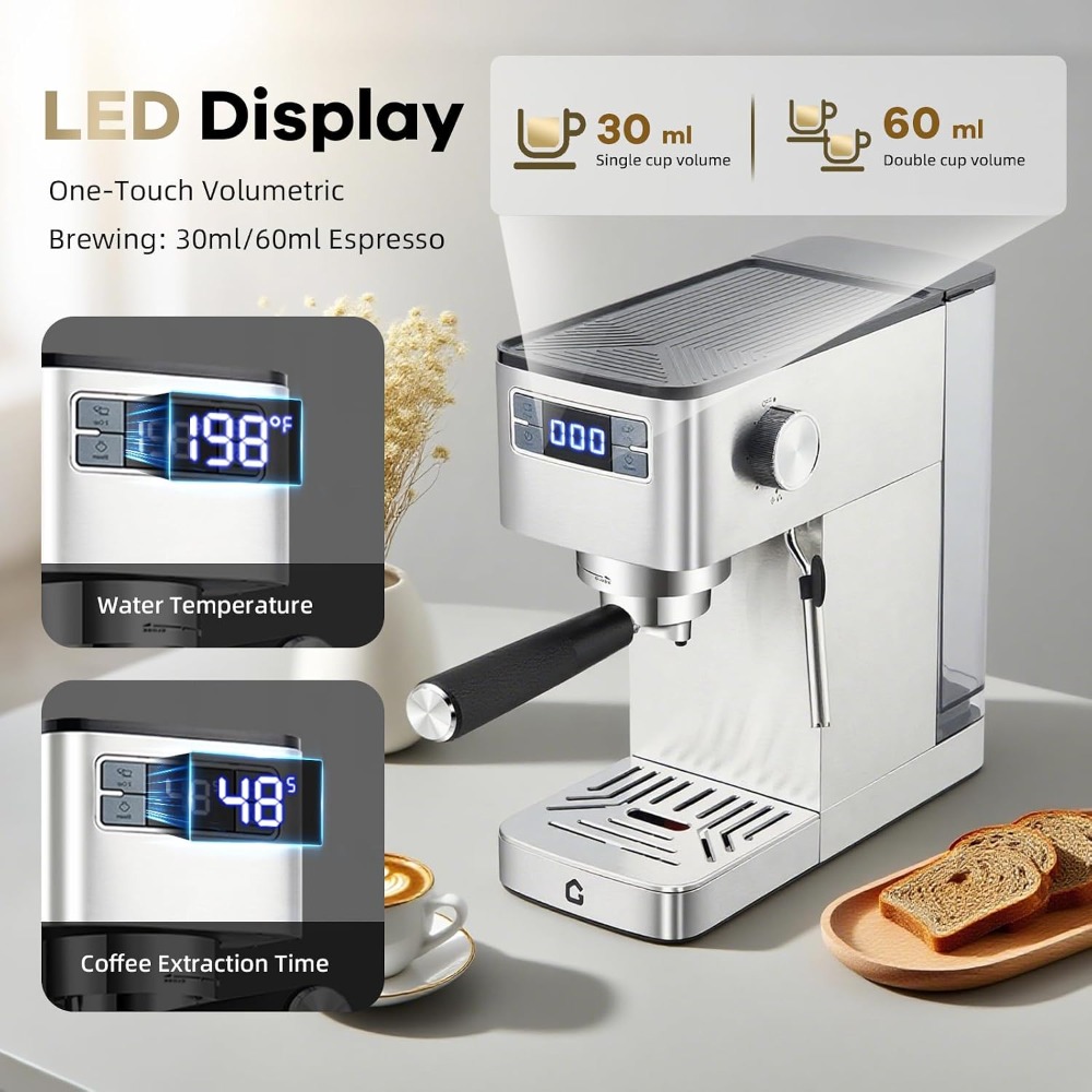 Garvee Compact 20 Bar Espresso - Espresso Machine Dual Boiler recensie en prijs