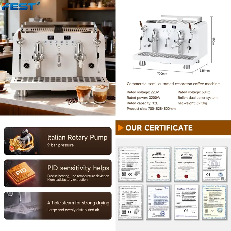 【CHIMU HOME】2-groeps semi-auto - Commercial Espresso Machine 2 Group recensie en prijs
