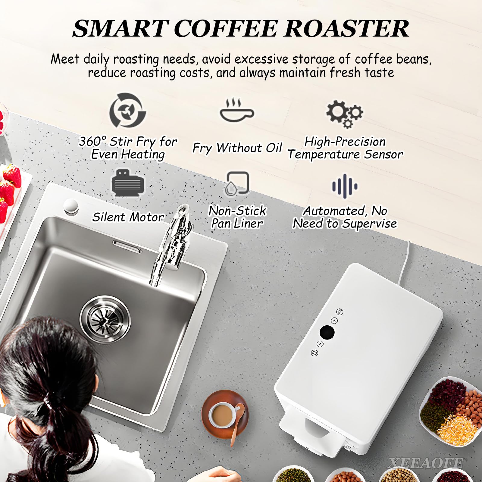 1600W elektrische koffiebrande - Coffee Roaster Machine 1Kg recensie en prijs