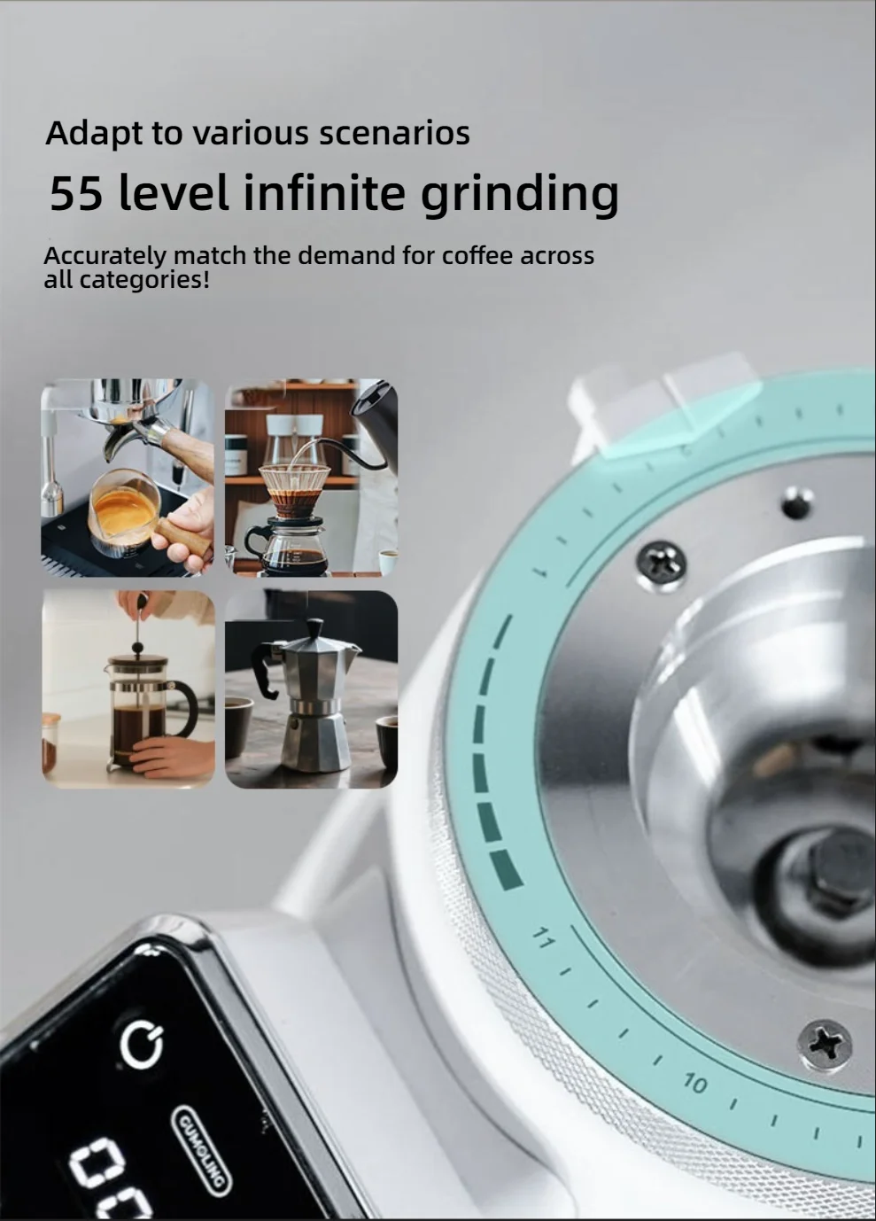 CAFOVO G1005 Commerciële Koffi - Commercial Coffee Grinder Flat Burr 64Mm recensie en prijs